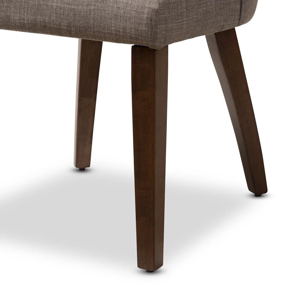 Light Grey Fabric Upholstered Walnut Finished Wood Dining Chair (Set of 2). Picture 13