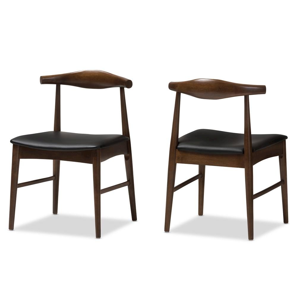 Baxton Studio Winton Mid-Century Modern Walnut Wood Dining Chair (Set of 2). Picture 9