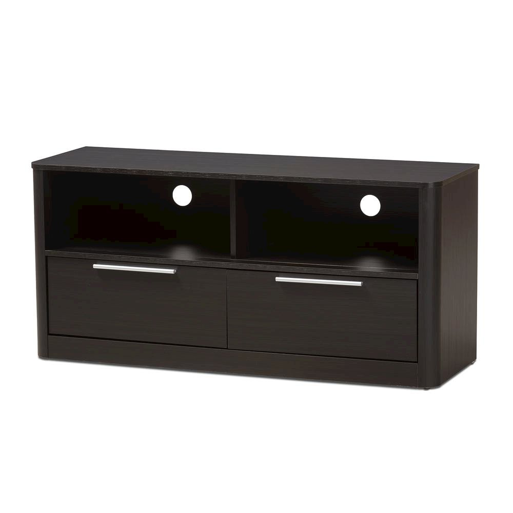 Espresso Brown Finished Wood 2-Drawer TV Stand. Picture 11