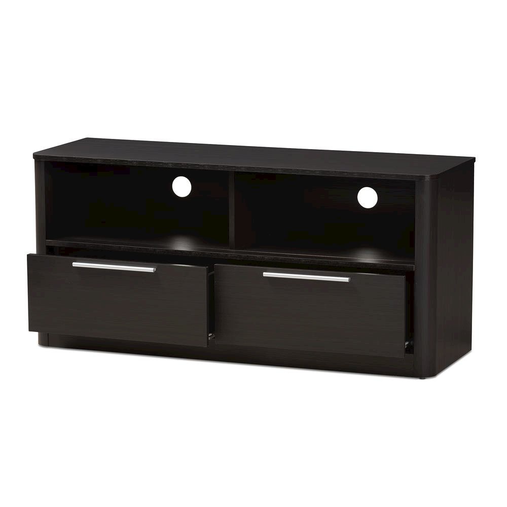 Espresso Brown Finished Wood 2-Drawer TV Stand. Picture 12