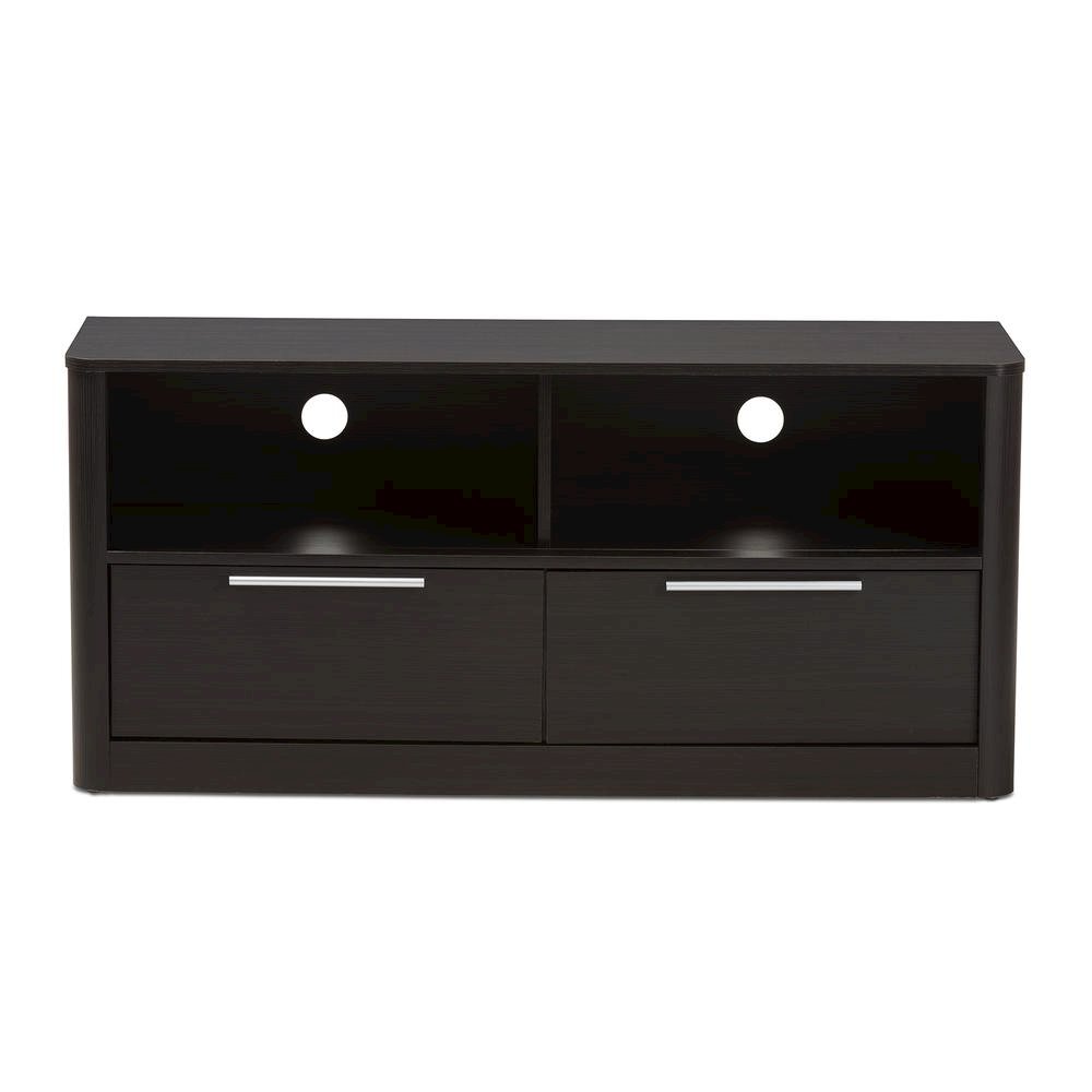 Espresso Brown Finished Wood 2-Drawer TV Stand. Picture 13
