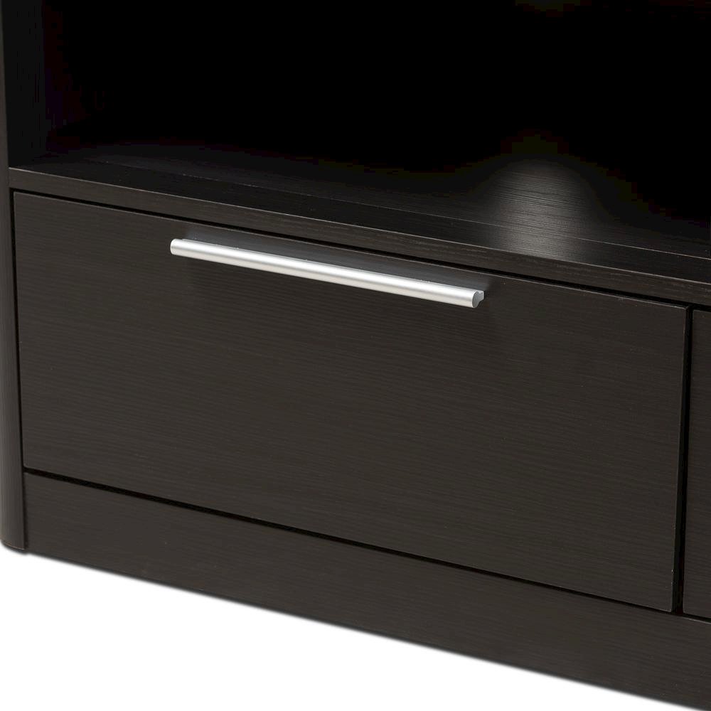 Espresso Brown Finished Wood 2-Drawer TV Stand. Picture 16