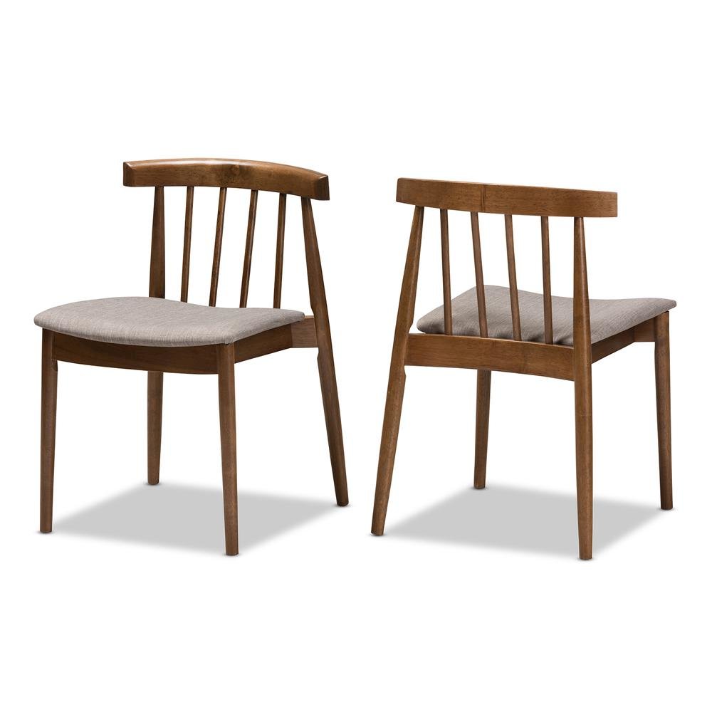 Wyatt Mid-Century Modern Walnut Wood Dining Chair (Set of 2). Picture 8