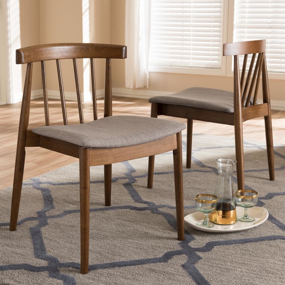 Wyatt Mid-Century Modern Walnut Wood Dining Chair (Set of 2). Picture 12