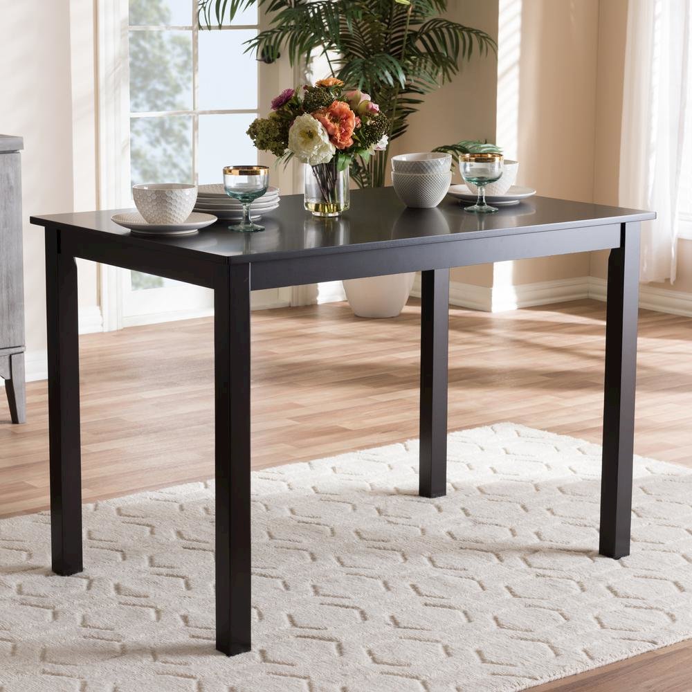 Baxton Studio Eveline Modern Espresso Brown Finished Wood 43-Inch Dining Table. Picture 12