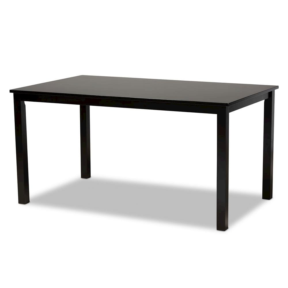 Ruth Sand Fabric Upholstered and Dark Brown Finished Wood 7-Piece Dining Set. Picture 13