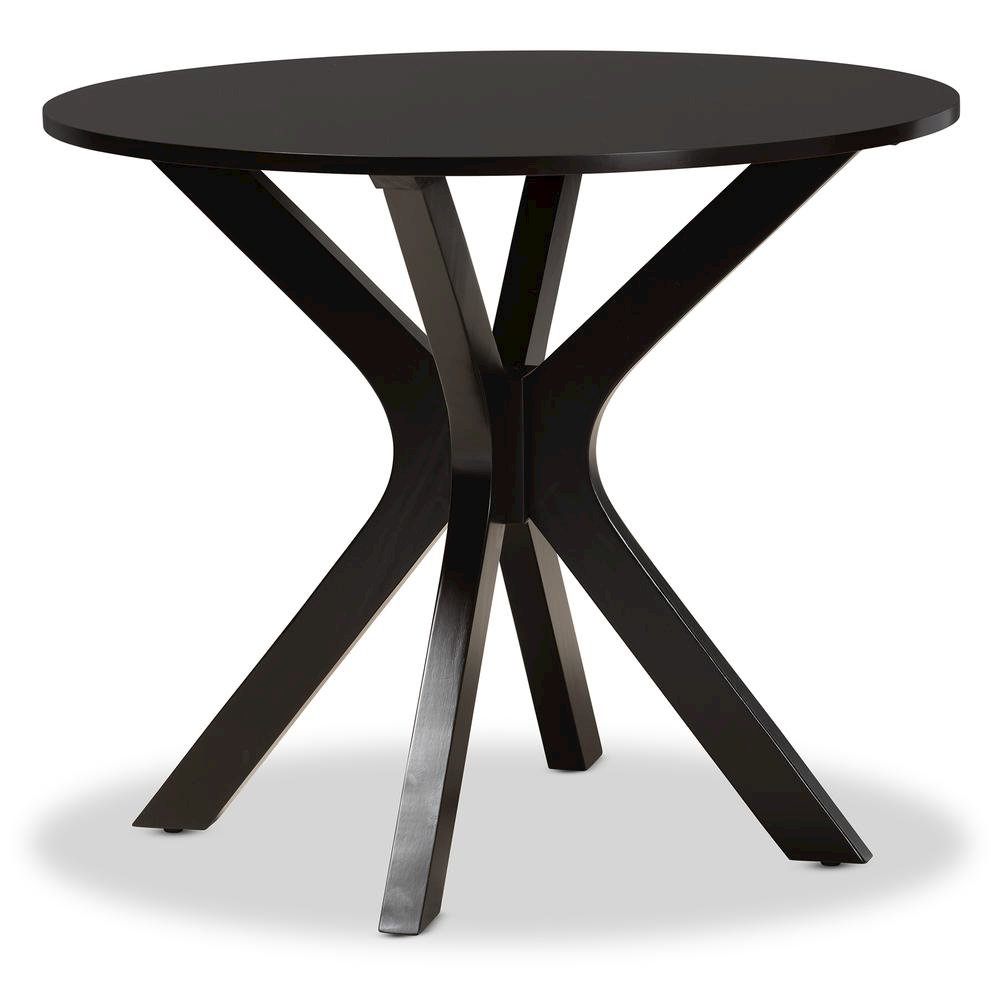 Carlin Sand Fabric Upholstered and Dark Brown Finished Wood 5-Piece Dining Set. Picture 13