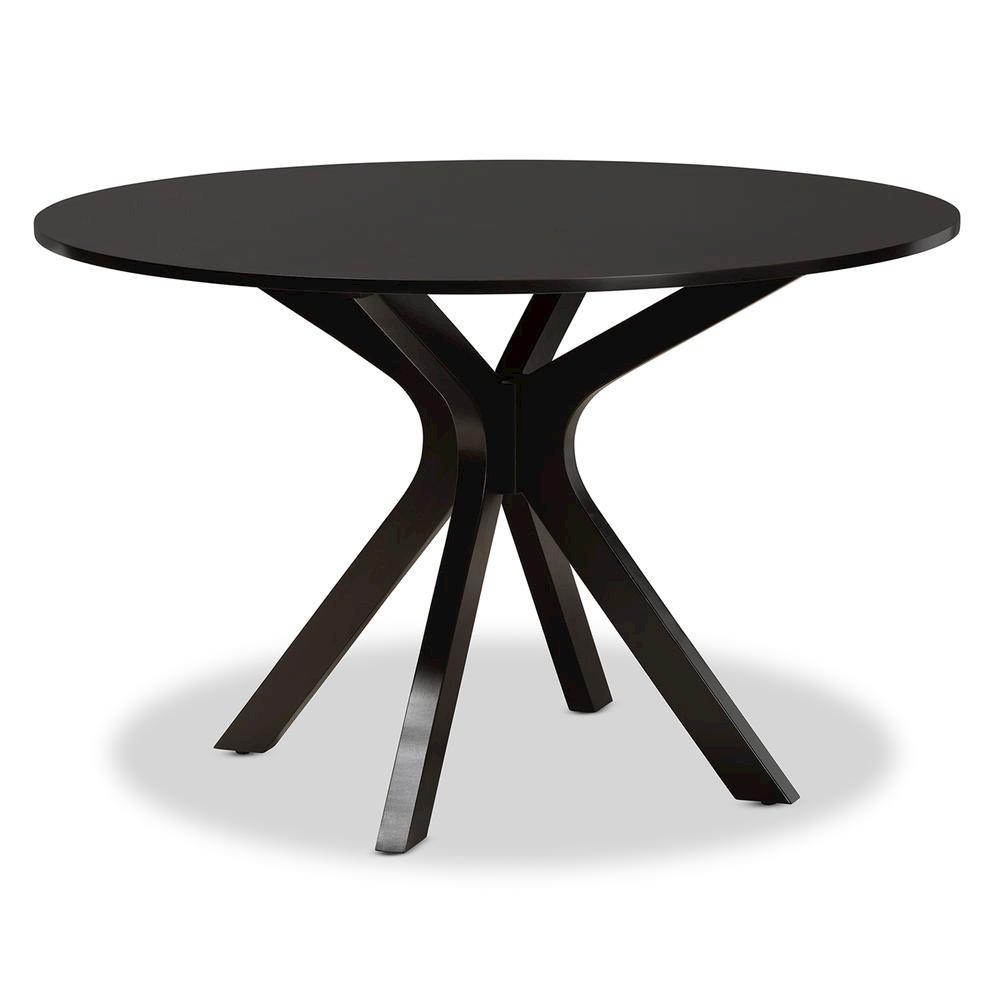 Carlin Sand Fabric Upholstered and Dark Brown Finished Wood 7-Piece Dining Set. Picture 13