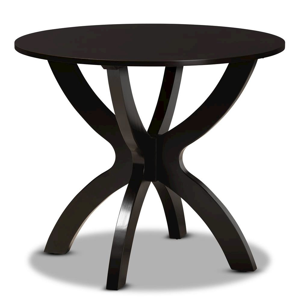 Sand Fabric Upholstered and Dark Brown Finished Wood 5-Piece Dining Set. Picture 12