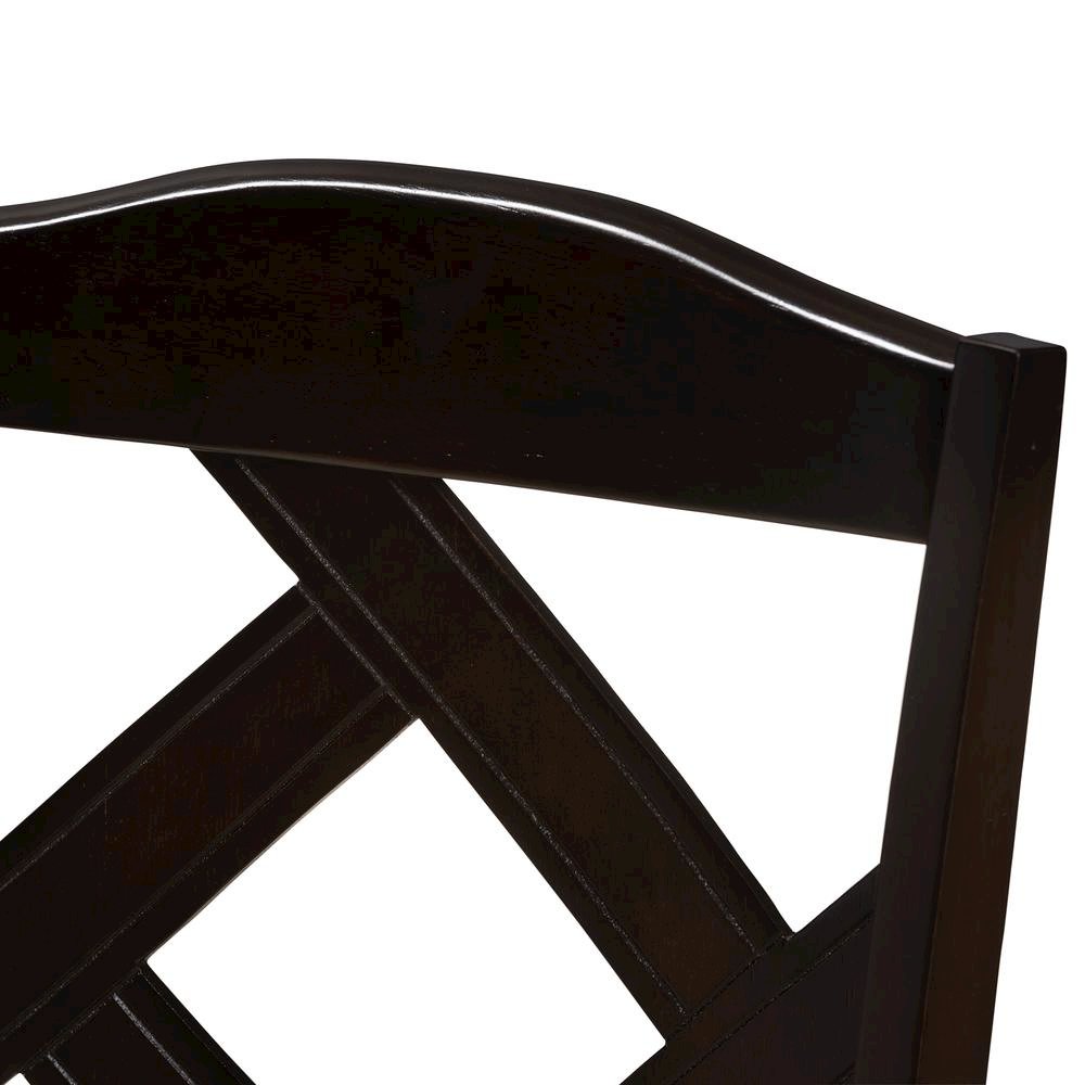 Beige Fabric Upholstered and Dark Brown Finished Dining Chair (Set of 2). Picture 11