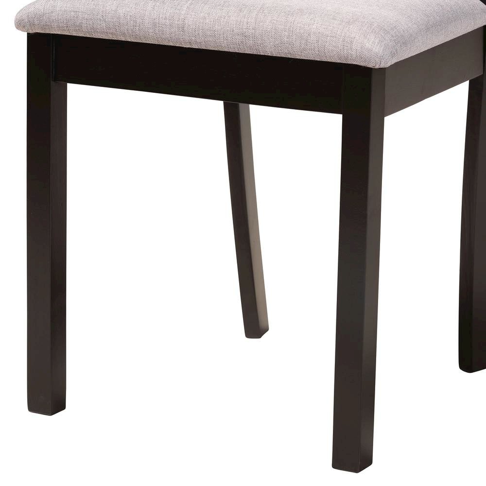 Sylvia Modern Grey Fabric and Dark Brown Finished Wood 7-Piece Dining Set. Picture 16