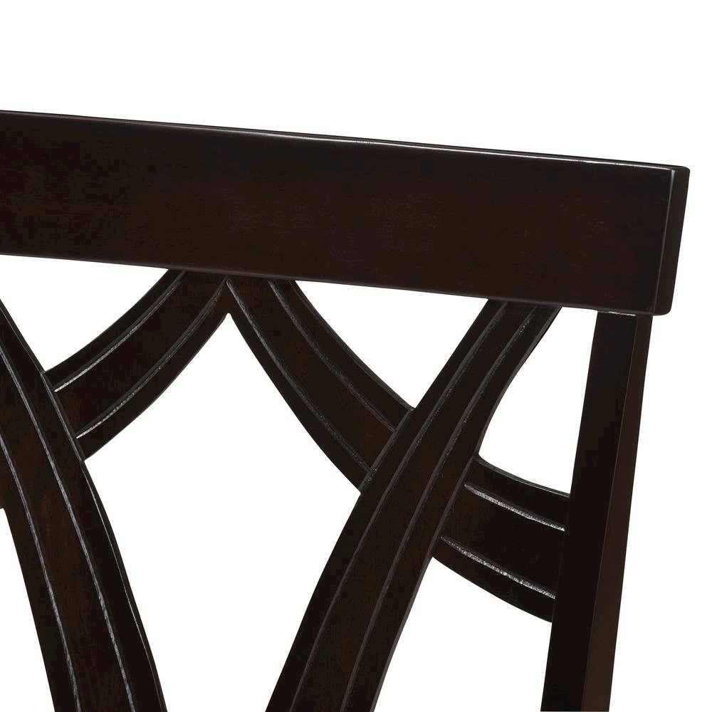 Grey Fabric Upholstered and Dark Brown Finished Dining Chair (Set of 2). Picture 11