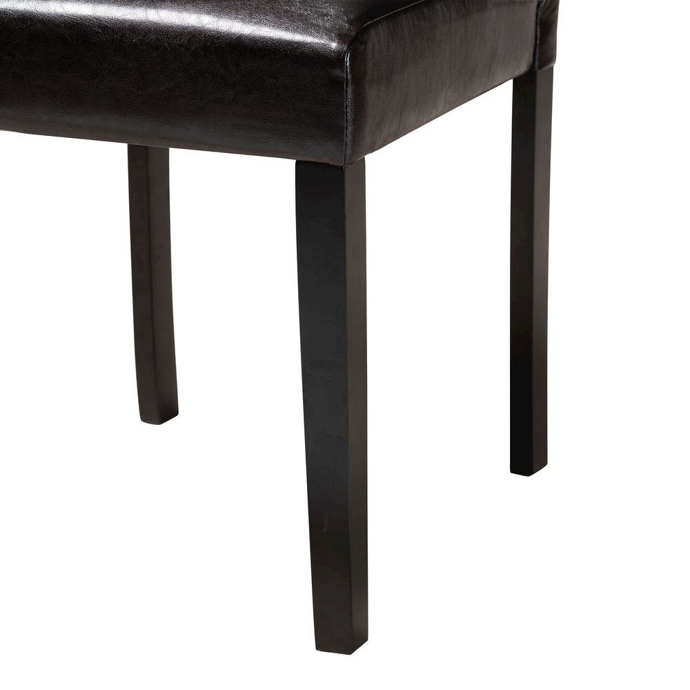 Asli Modern Espresso Brown Faux Leather and Wood 7-Piece Dining Set. Picture 16