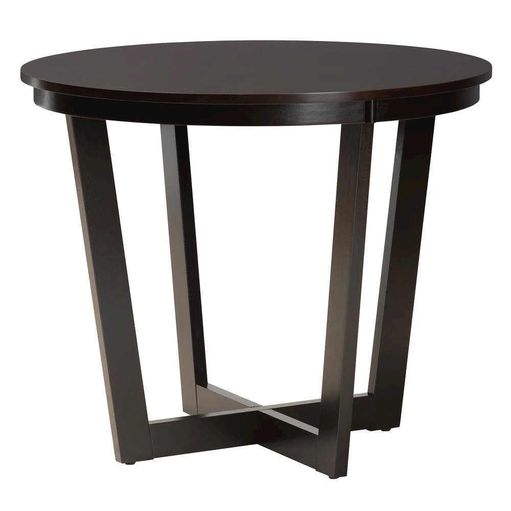 Leather and Espresso Brown Finished Wood 5-Piece Dining Set. Picture 13