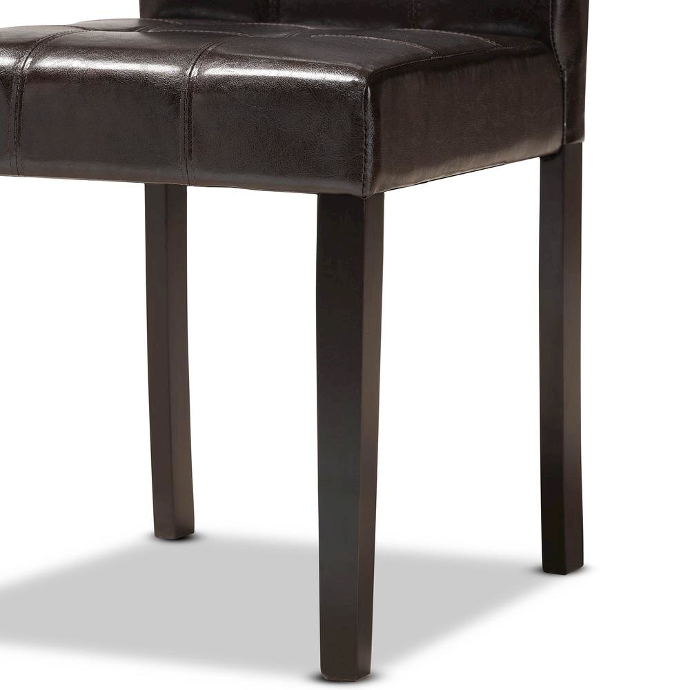 Leather Upholstered and Dark brown Finished Wood 5-Piece Dining Set. Picture 15