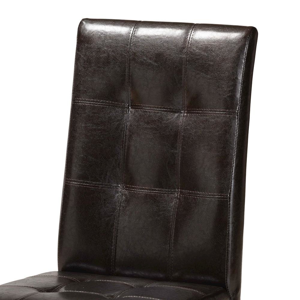 Leather Upholstered and Dark brown Finished Wood 7-Piece Dining Set. Picture 14