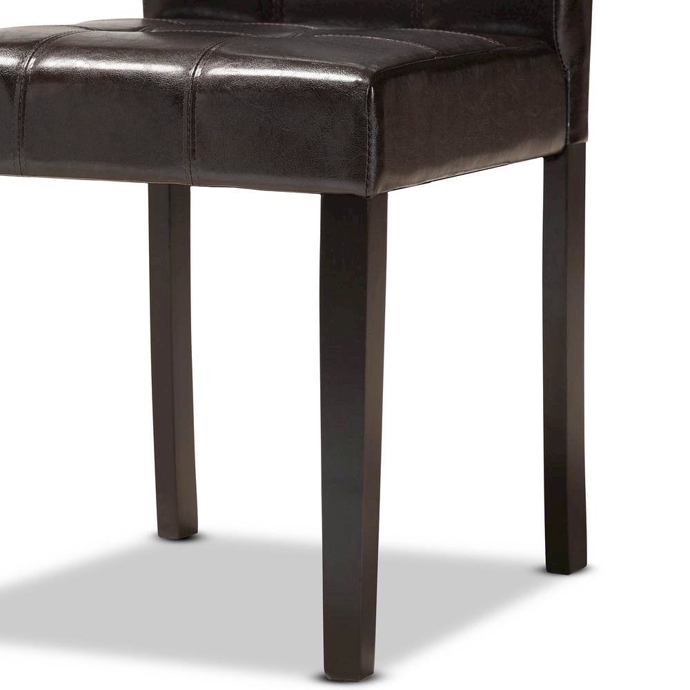 Leather Upholstered and Dark brown Finished Wood 7-Piece Dining Set. Picture 15