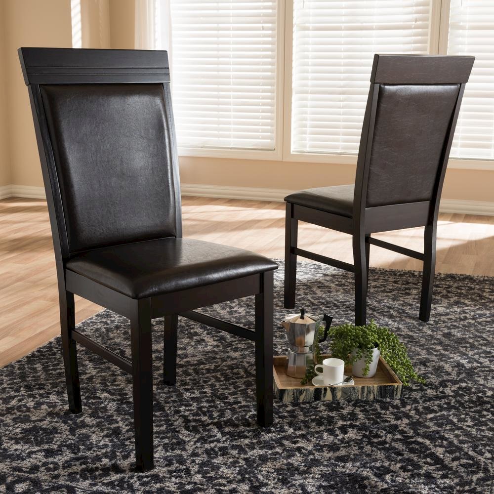 Leather Upholstered Dining Chair (Set of 2). Picture 12