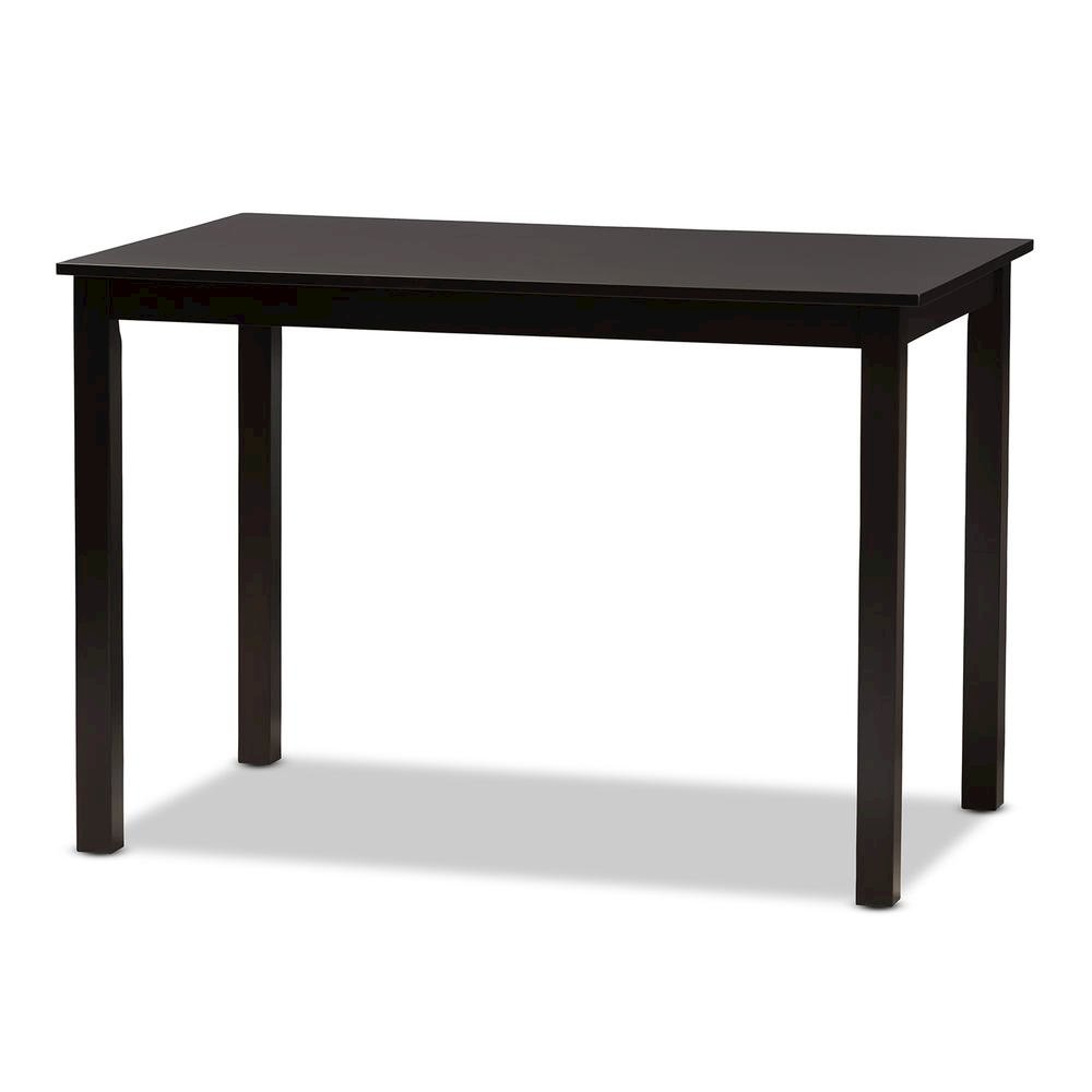 Beige Faux Leather Upholstered and Dark Brown Finished 5-Piece Dining Set. Picture 10