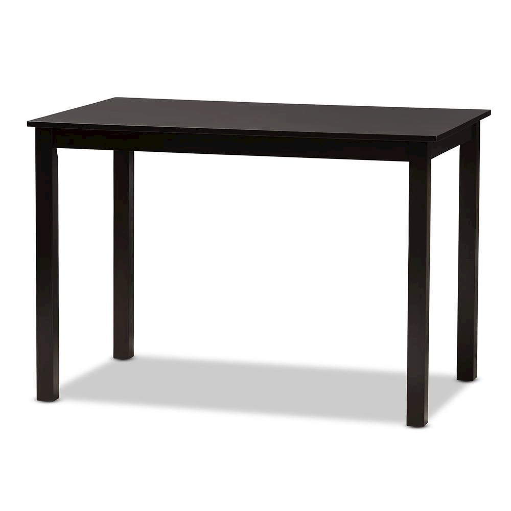 5-Piece Dark Brown Finished White Faux Leather Dining Set. Picture 10