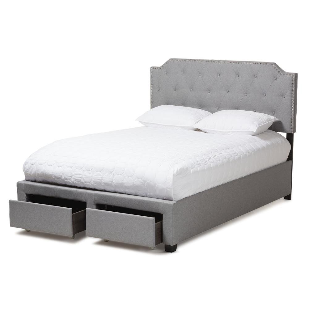 Aubrianne Modern and Contemporary Grey Fabric Upholstered Queen Storage Bed. Picture 15