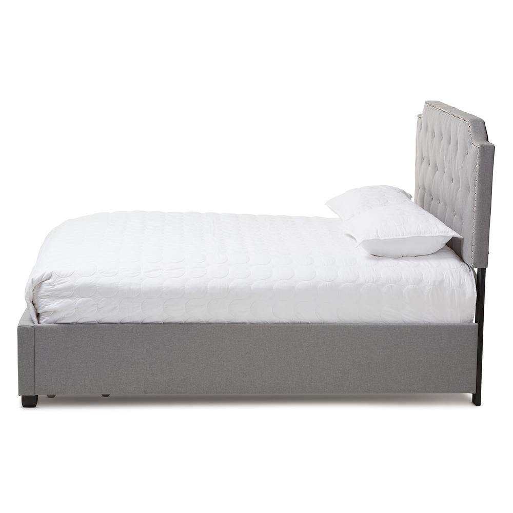 Aubrianne Modern and Contemporary Grey Fabric Upholstered Queen Storage Bed. Picture 16