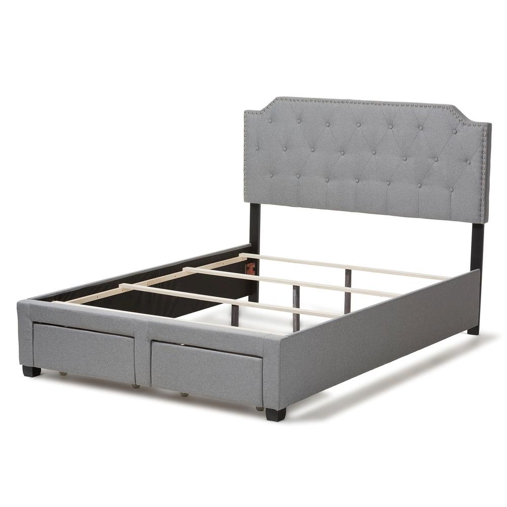 Aubrianne Modern and Contemporary Grey Fabric Upholstered Queen Storage Bed. Picture 17
