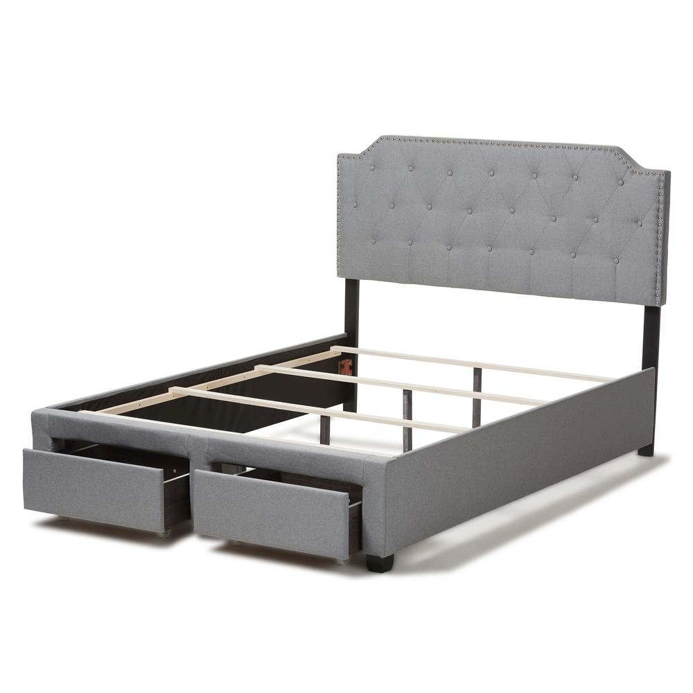 Aubrianne Modern and Contemporary Grey Fabric Upholstered Queen Storage Bed. Picture 18