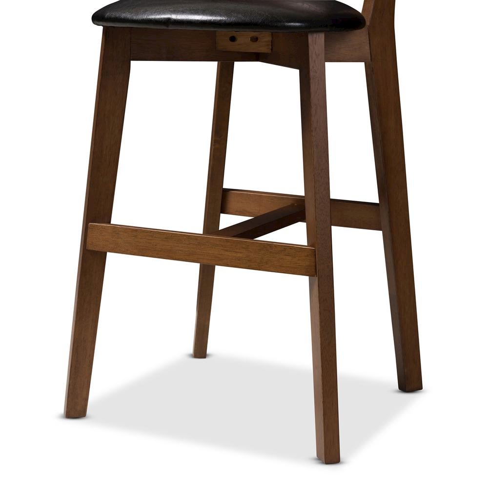 Leather Upholstered Walnut Finished Counter Stool (Set of 2). Picture 13