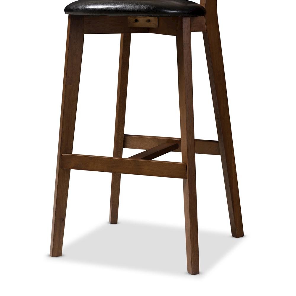 Leather Upholstered Walnut Finished Bar Stool (Set of 2). Picture 13