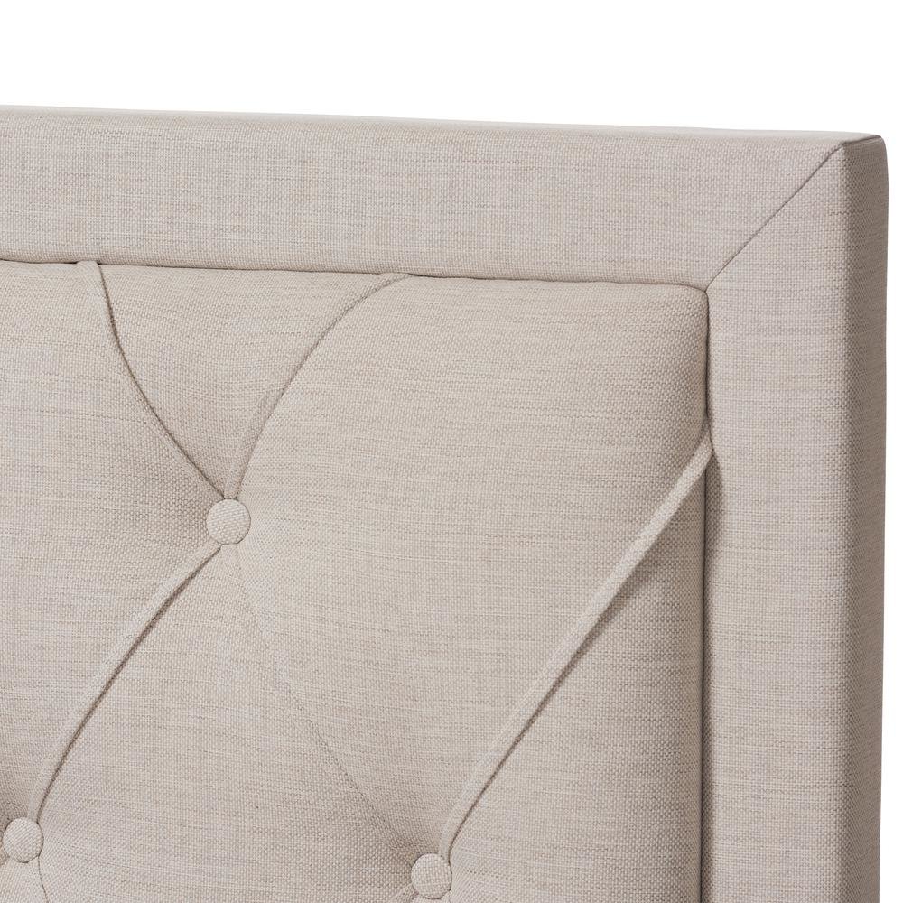 Light Beige Fabric Upholstered Queen Size Storage Bed. Picture 20