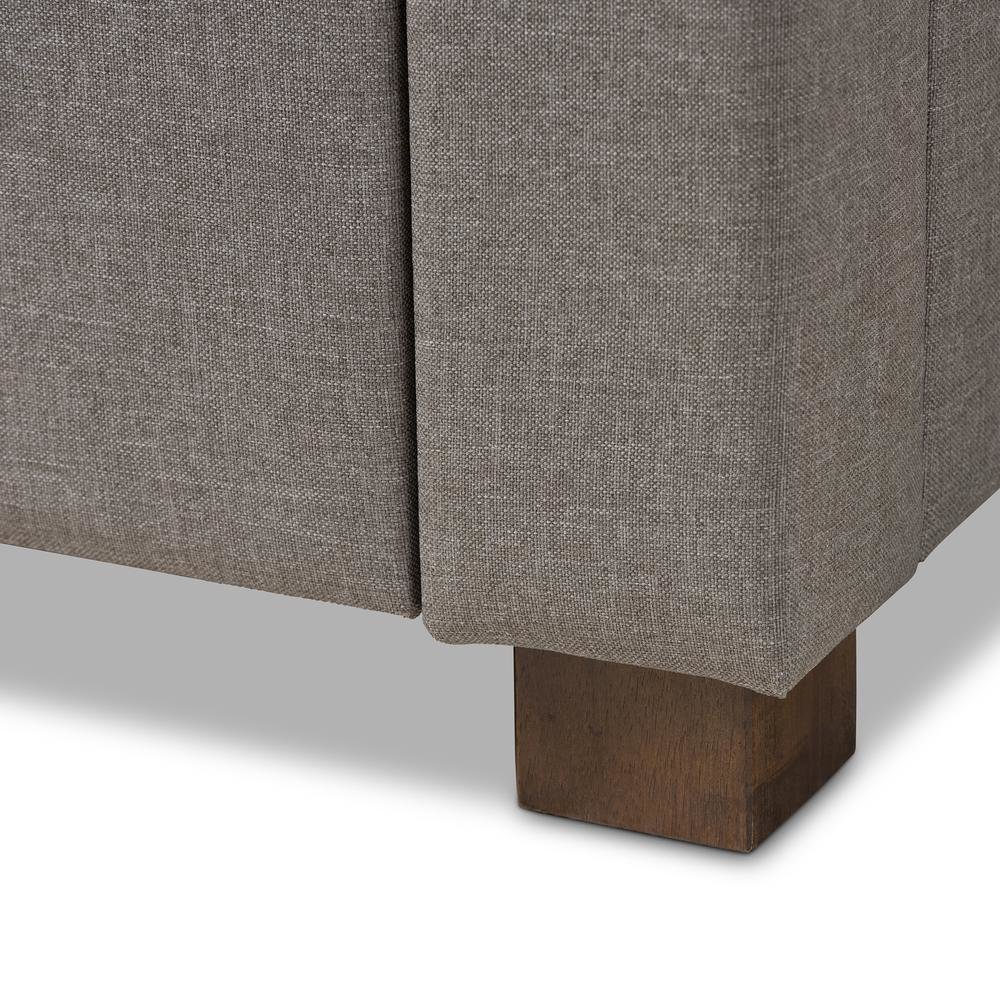 Light Grey Fabric Upholstered Queen Size Storage Bed. Picture 23