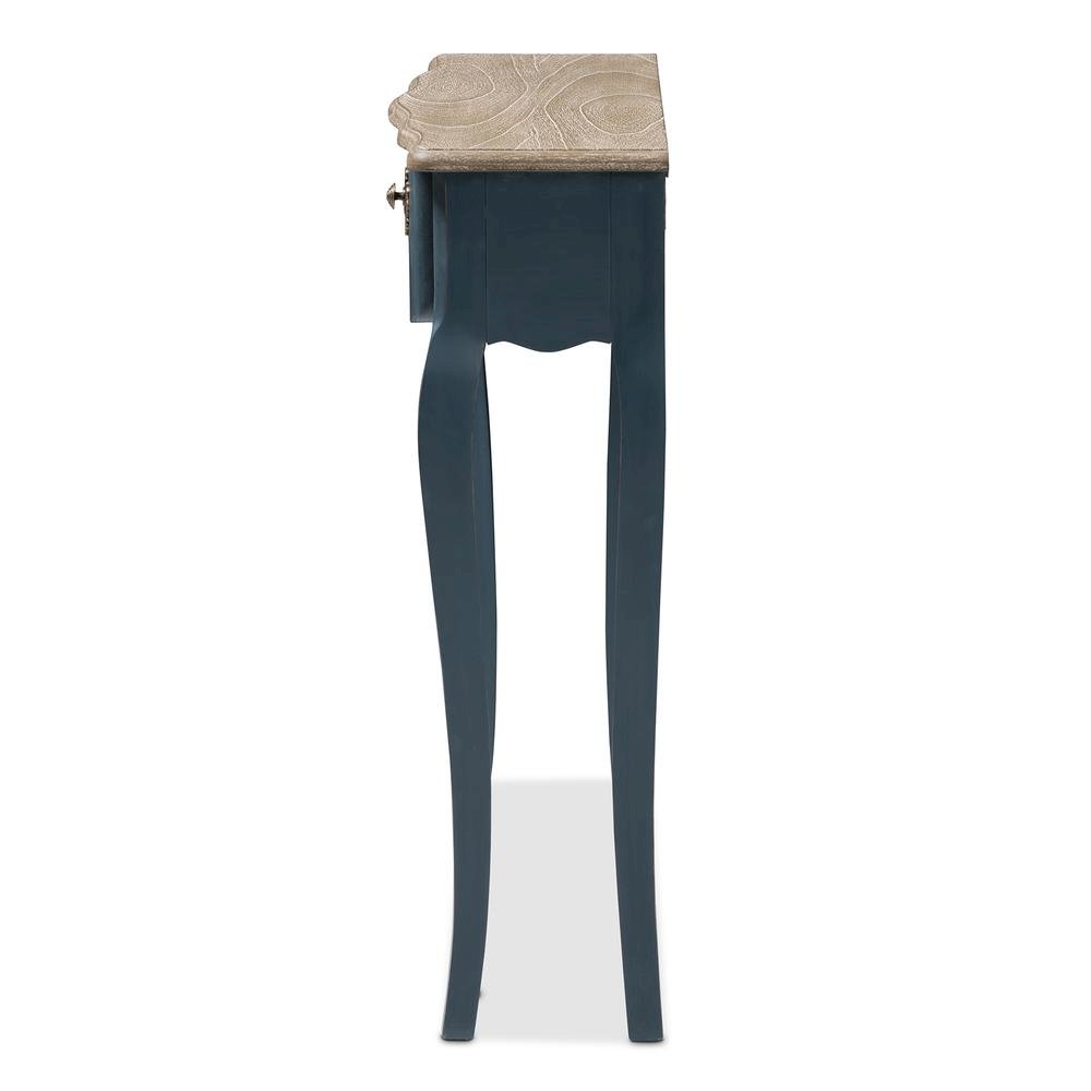Baxton Studio Mazarine Classic and Provincial Blue Spruce Finished Console Table. Picture 15