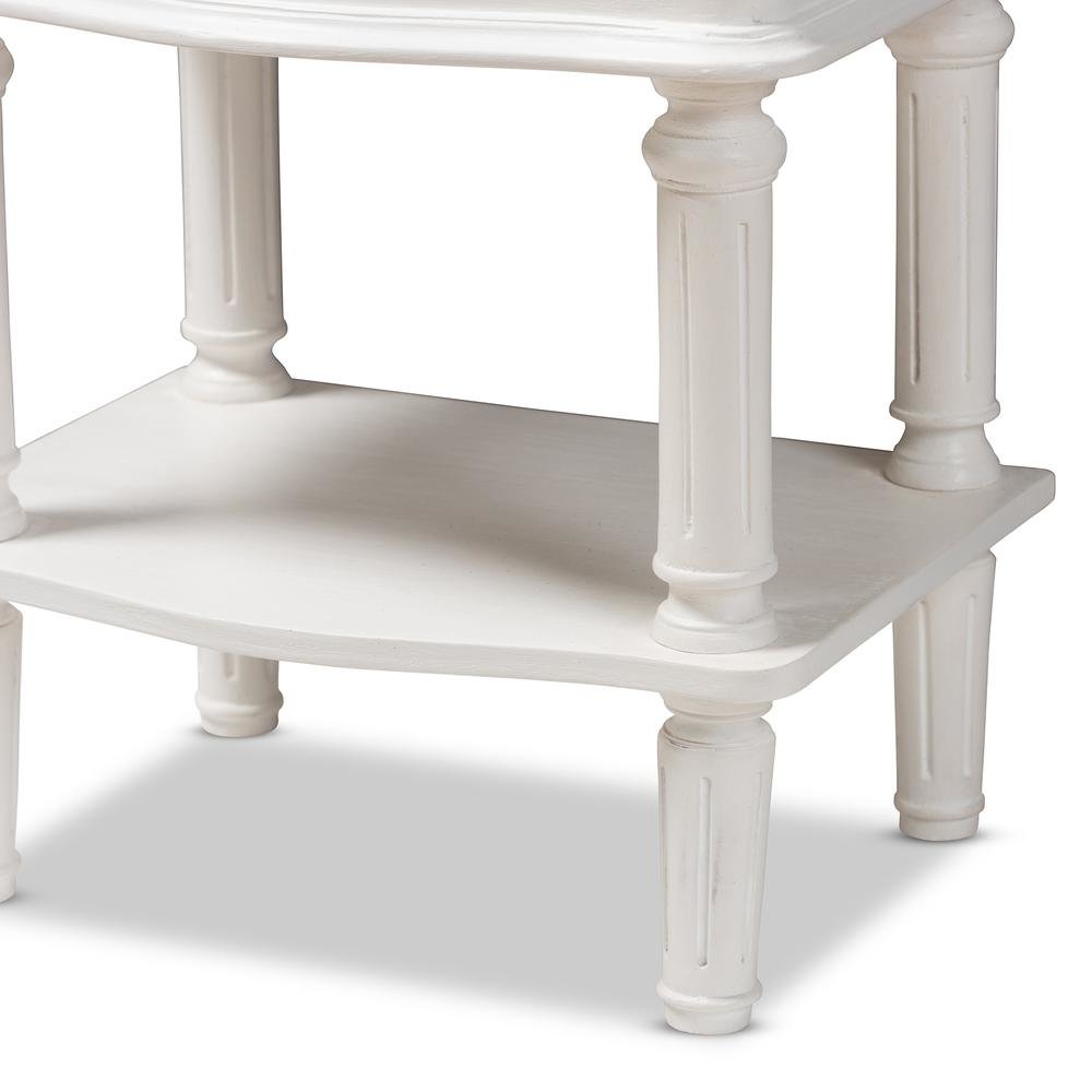 Audrey Country Cottage Farmhouse White Finished 2-Drawer Nightstand. Picture 17