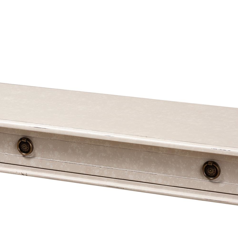 Ariella Country Cottage Farmhouse Whitewashed 1-Drawer Console Table. Picture 17