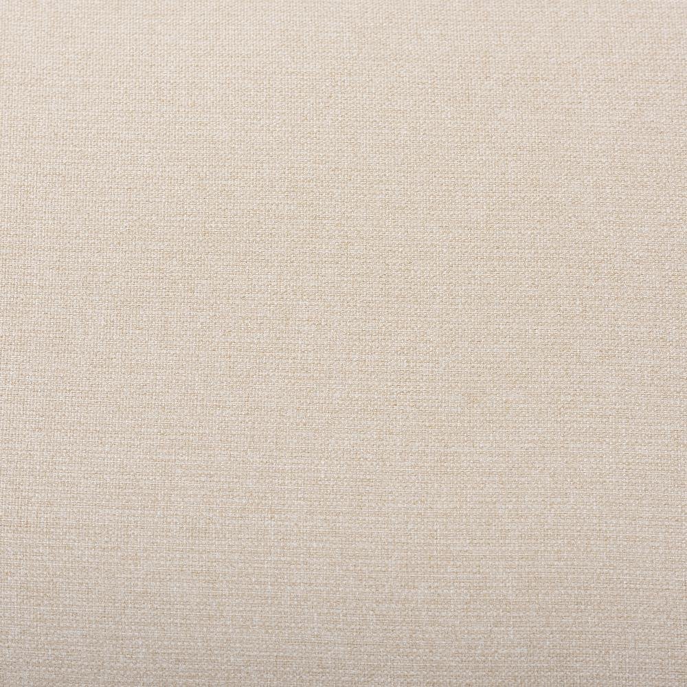 Light Beige Fabric Upholstered Walnut Brown Finished Wood Ottoman. Picture 11