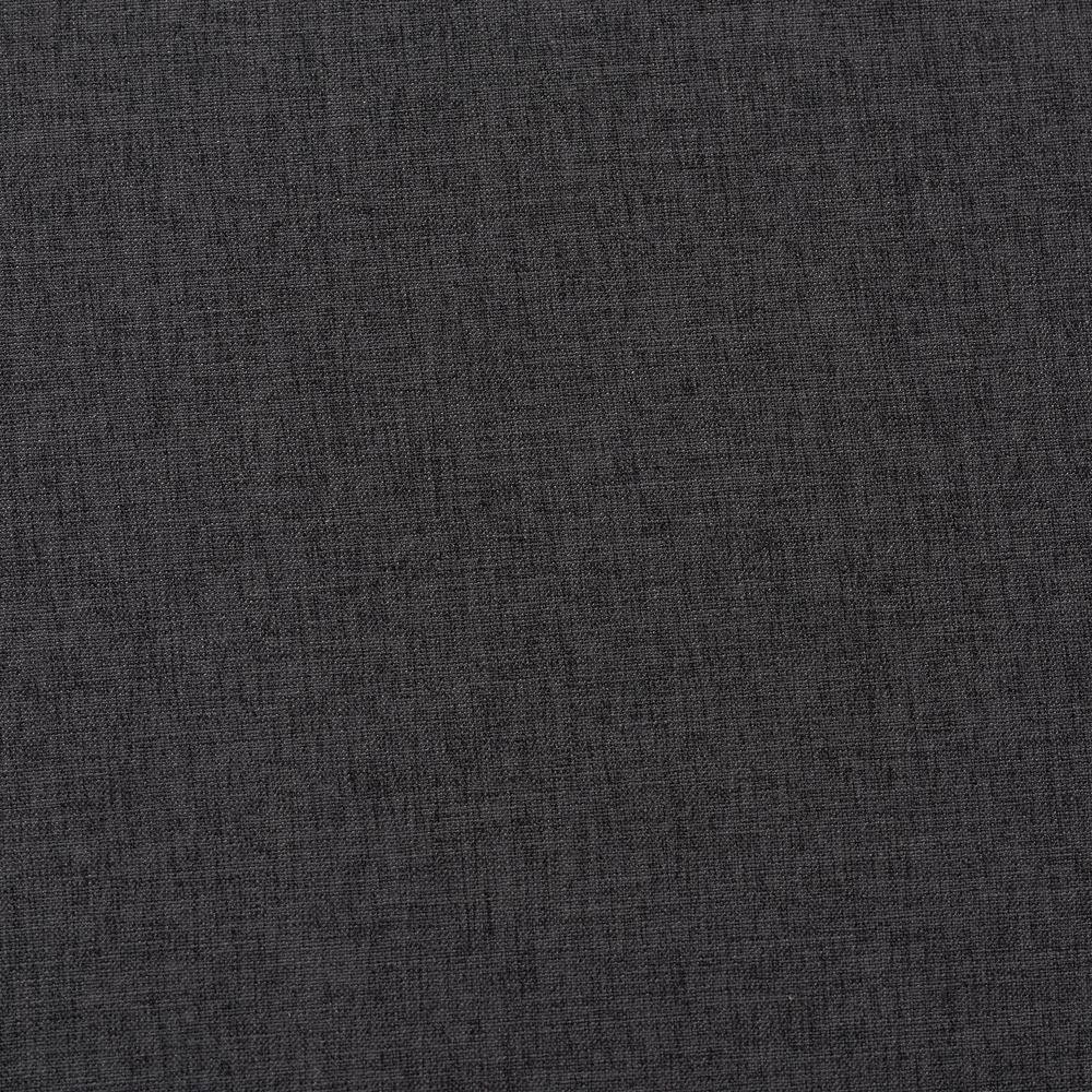 Dark Grey Fabric Upholstered Walnut Brown Finished Wood Ottoman. Picture 11