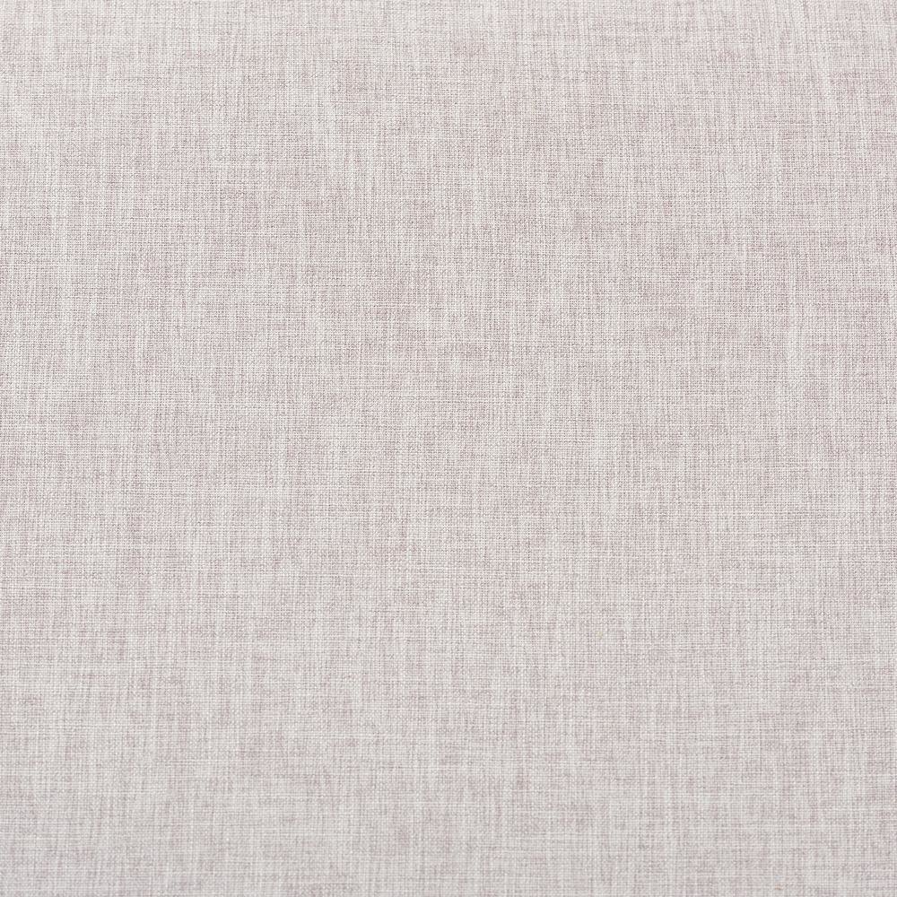 Greyish Beige Fabric Upholstered Walnut Brown Finished Wood Ottoman. Picture 11