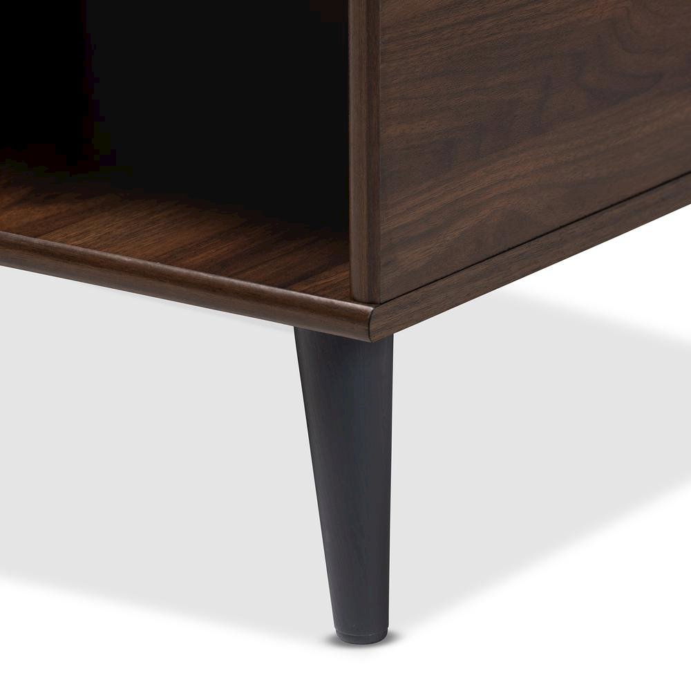 Pierre Mid-Century Modern Brown and Dark Grey Finished Wood Coffee Table. Picture 11