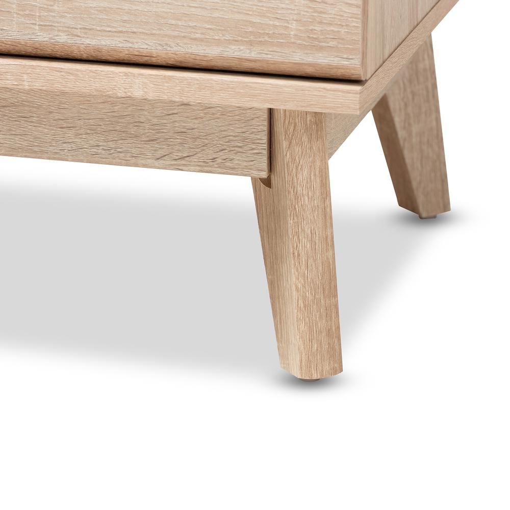 Baxton Studio Miren Mid-Century Modern Light Oak and Dark Grey 5-Drawer Chest. Picture 17