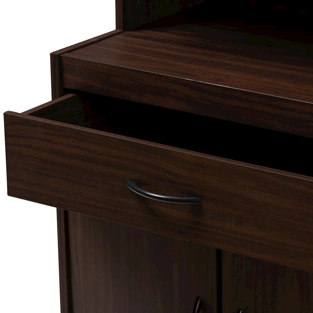 Tannis Modern and Contemporary Dark Walnut Finished Kitchen Cabinet. Picture 14
