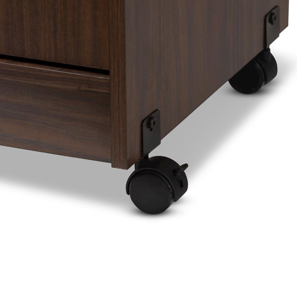 Tannis Modern and Contemporary Dark Walnut Finished Kitchen Cabinet. Picture 15