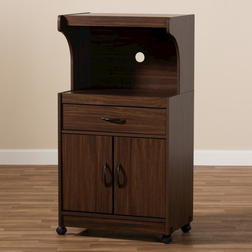 Tannis Modern and Contemporary Dark Walnut Finished Kitchen Cabinet. Picture 17