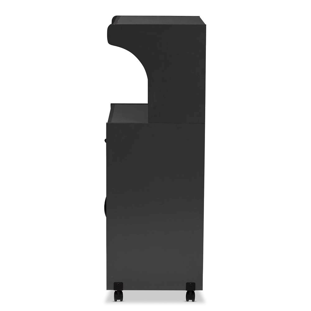 Baxton Studio Tannis Modern and Contemporary Dark Grey Finished Kitchen Cabinet. Picture 14