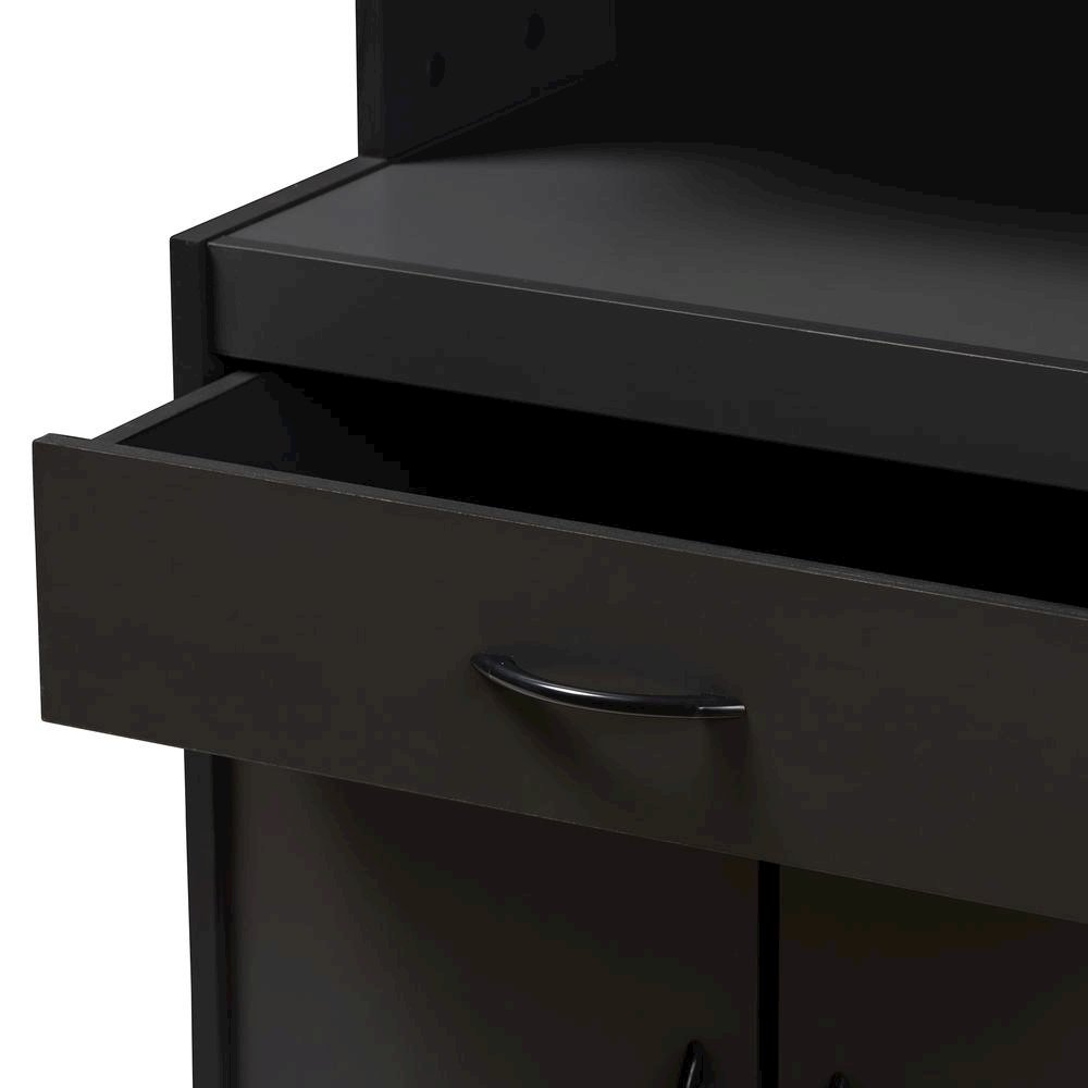 Baxton Studio Tannis Modern and Contemporary Dark Grey Finished Kitchen Cabinet. Picture 16