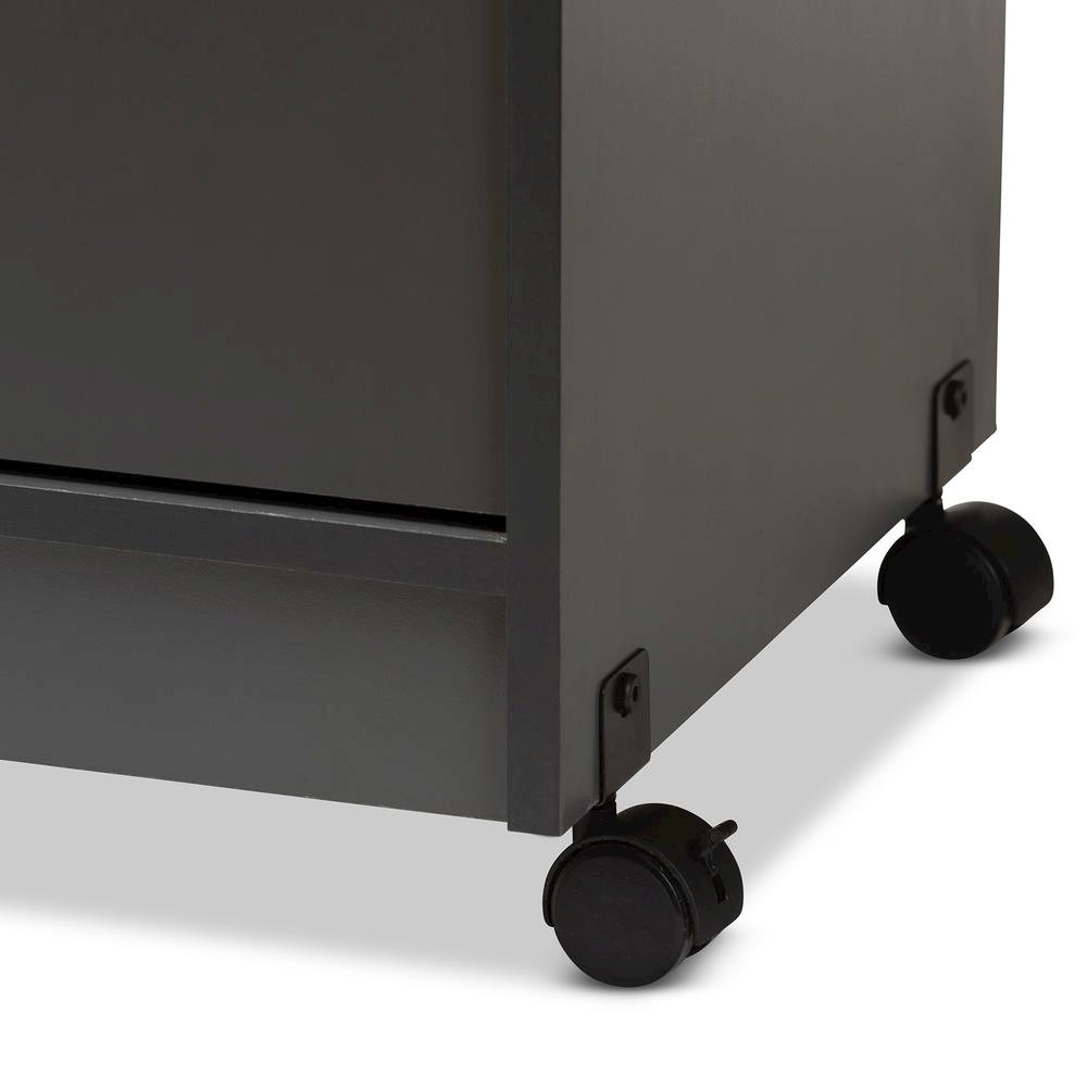 Baxton Studio Tannis Modern and Contemporary Dark Grey Finished Kitchen Cabinet. Picture 17