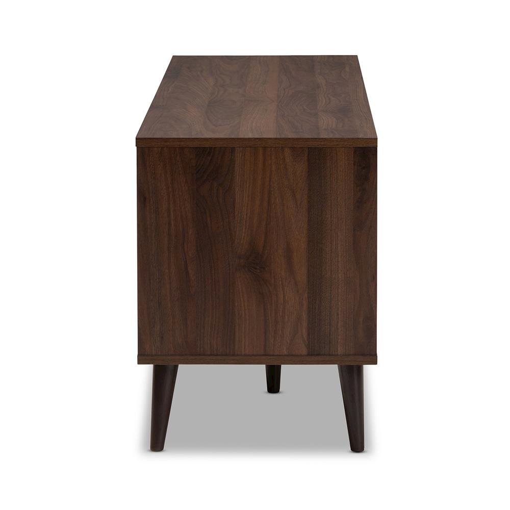 Baxton Studio Samuel Mid-Century Modern Brown and Dark Grey Finished TV Stand. Picture 13