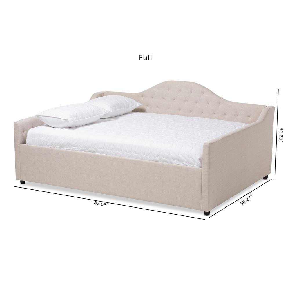Eliza Modern and Contemporary Light Beige Fabric Upholstered Full Size Daybed. Picture 15