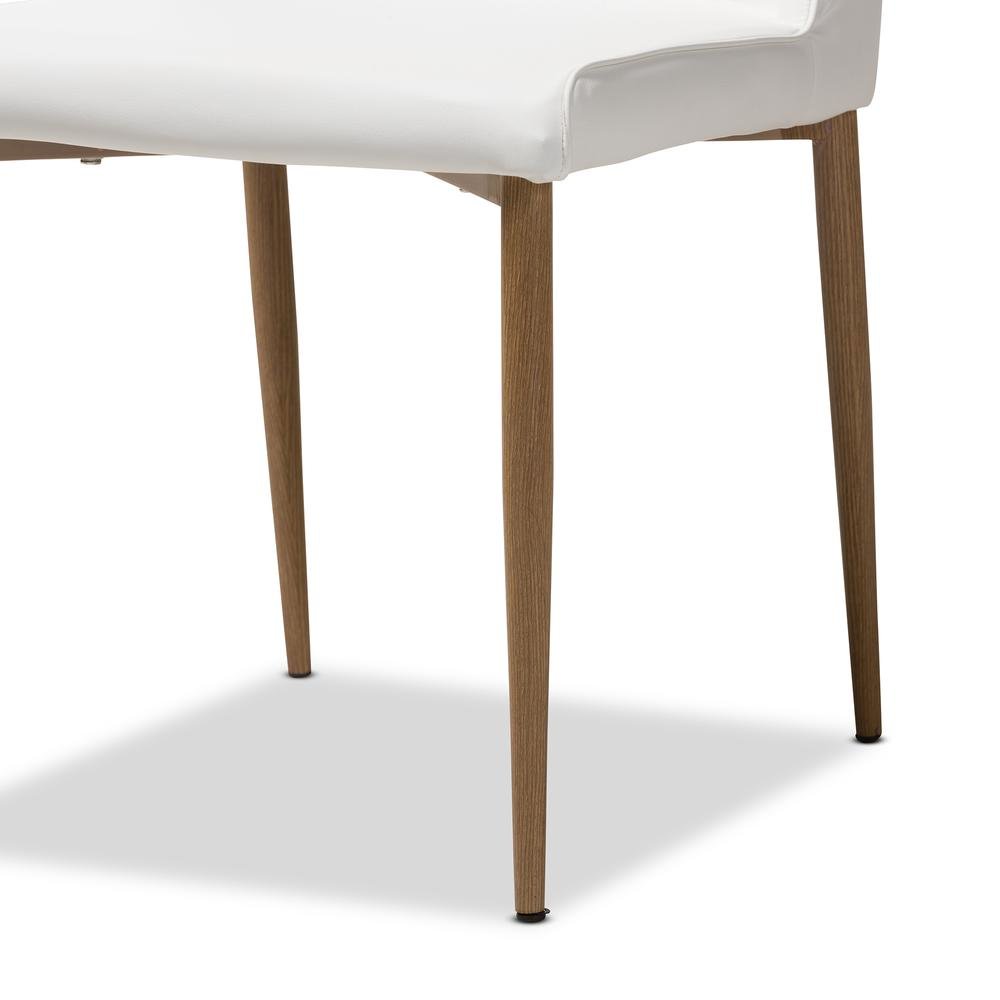 White Faux Leather Upholstered Dining Chair (Set of 4). Picture 7