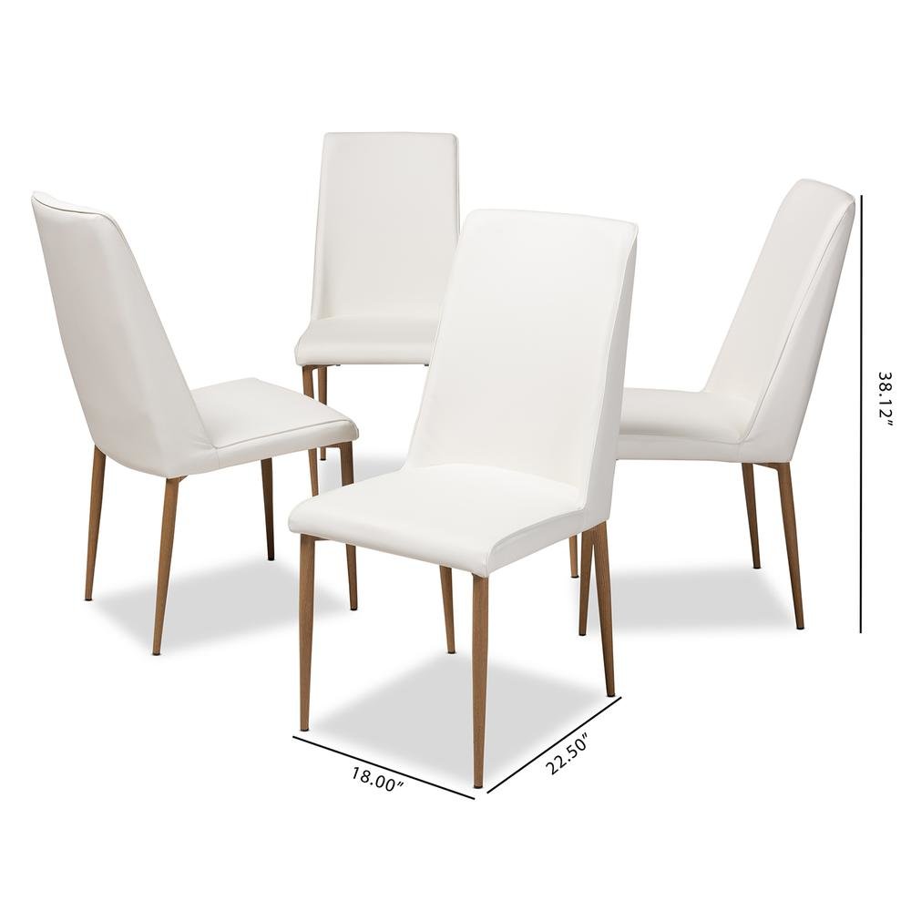 White Faux Leather Upholstered Dining Chair (Set of 4). Picture 10